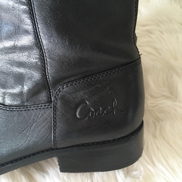 COACH Joele Leather Tall Riding Boots - Picture 6 of 8